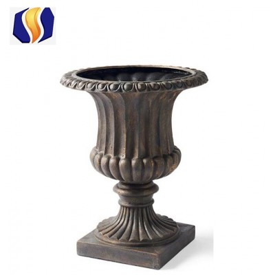 bronze Garden Urns Cast Iron Garden Planters (Pair)