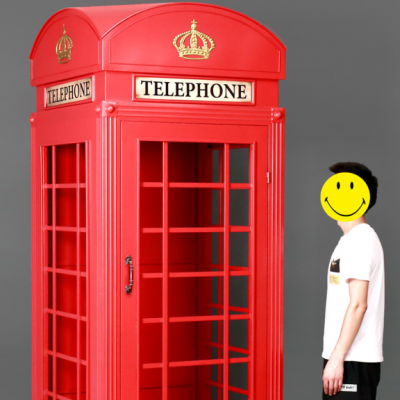 OEM customized traditional metal antique red telephone booth