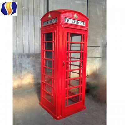 London Metal Telephone Booth / Red Telephone Booth / Antique Telephone Booth